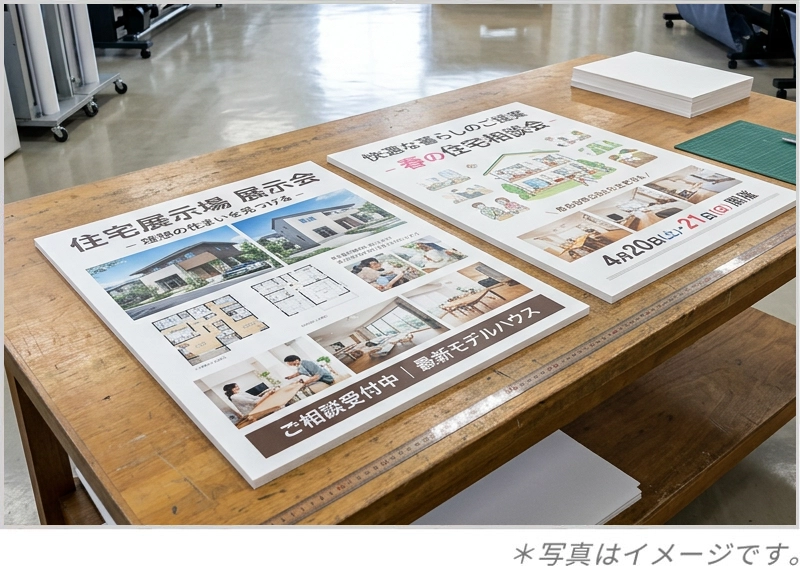展示内容に合わせて印刷物を選ぶ